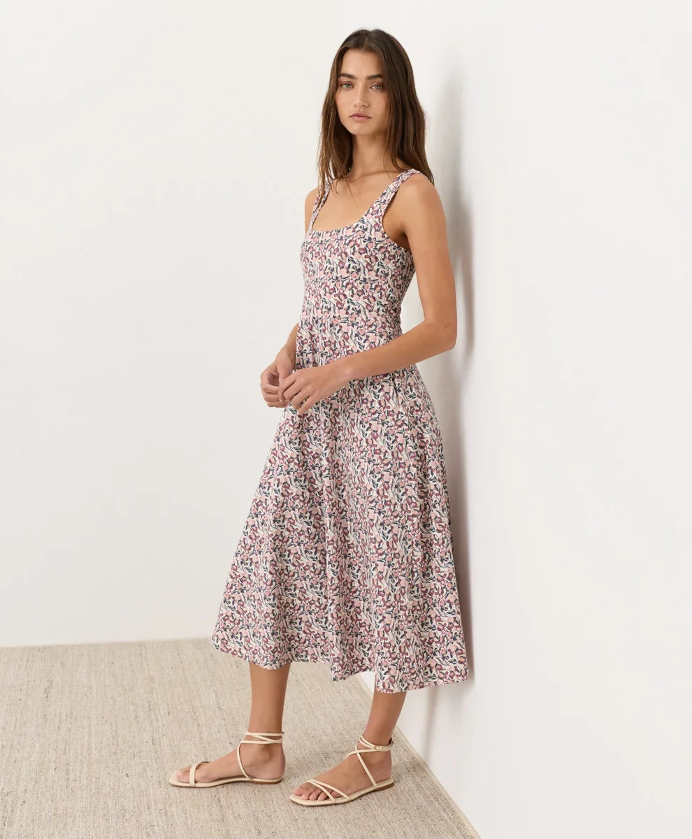 clearance fit & flare square neck dress