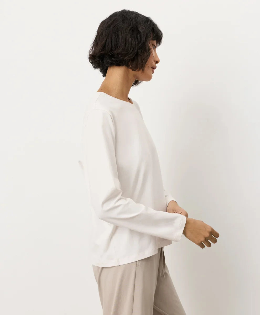 clearance luxe essential crewneck long sleeve tee