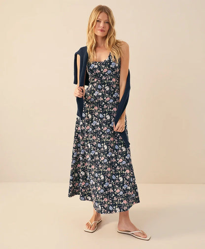clearance fit & flare open back maxi dress
