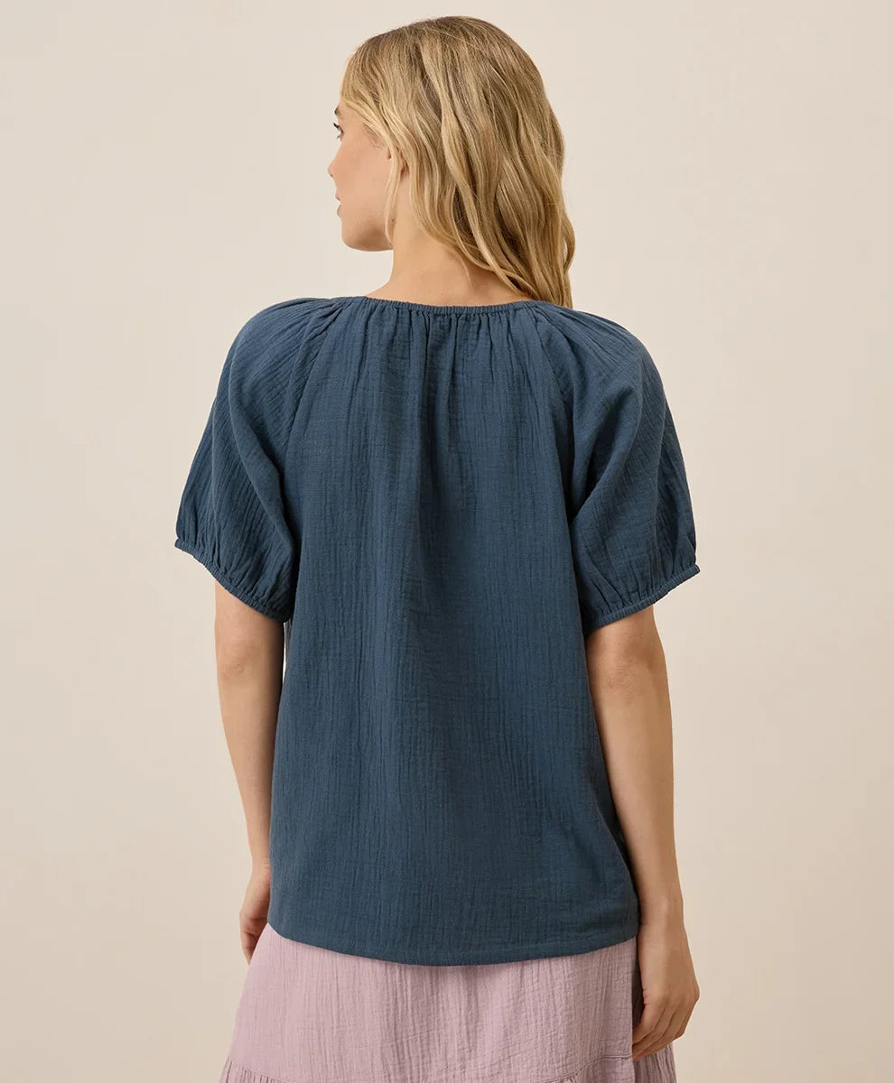 clearance coastal double gauze boho popover