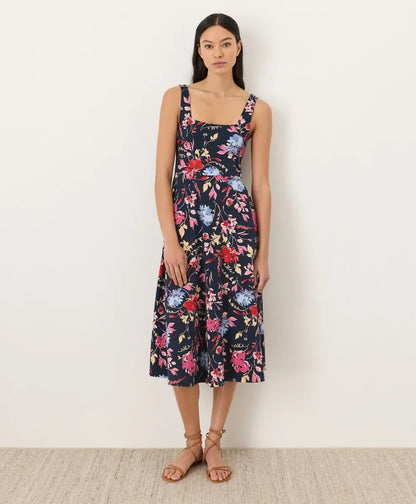 clearance fit & flare square neck dress