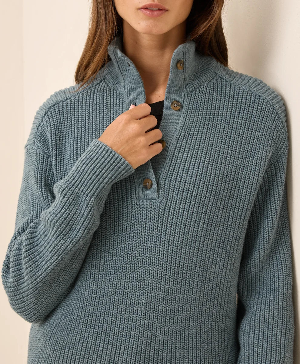 clearance luxe knit henley sweater