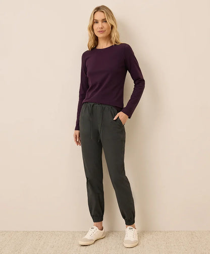 clearance luxe stretch jersey slim long sleeve tee