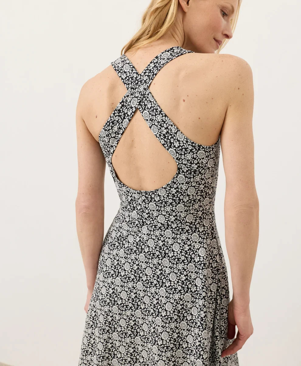 clearance fit & flare open back maxi dress