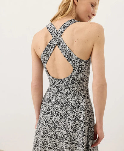clearance fit & flare open back maxi dress