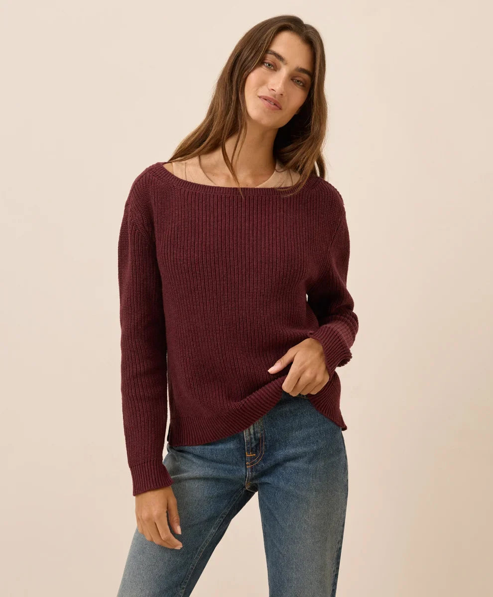 clearance luxe knit boatneck sweater