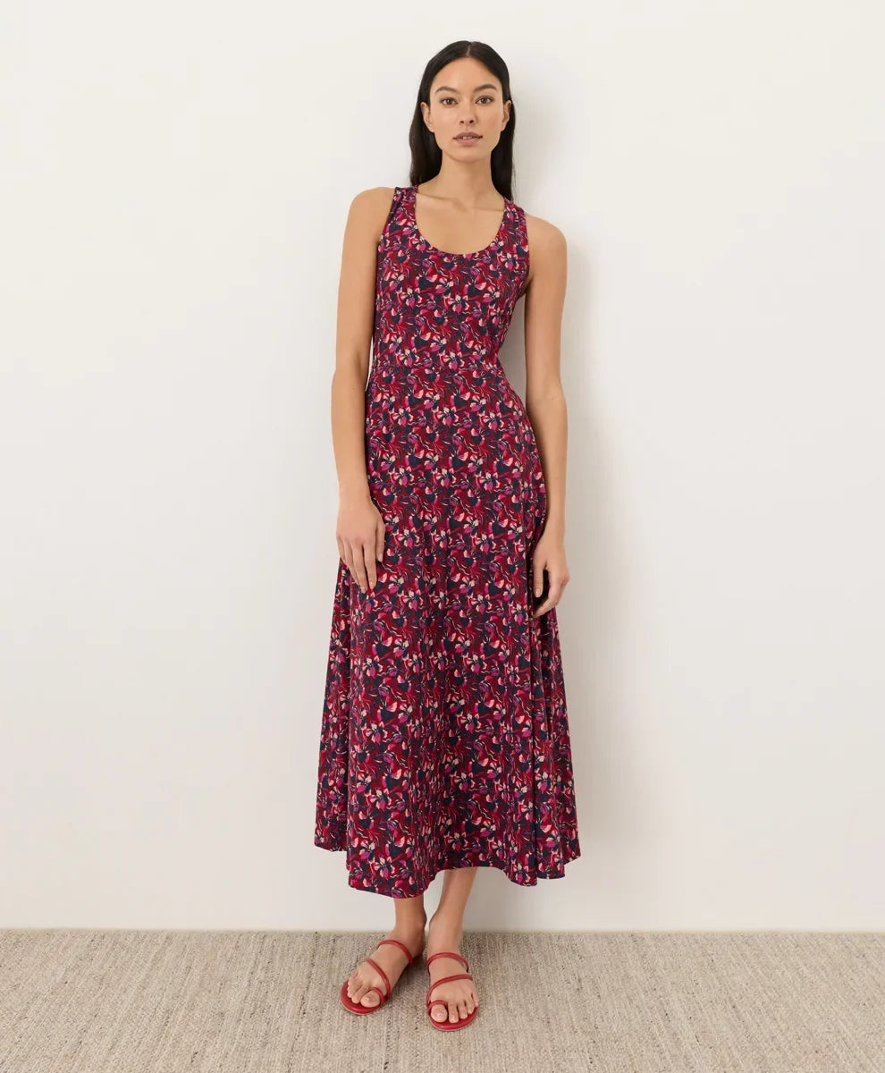 clearance fit & flare open back maxi dress