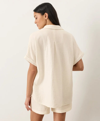 clearance coastal double gauze oversized shirt