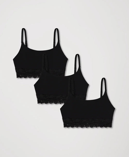 lace modern scoop bralette 3-pack