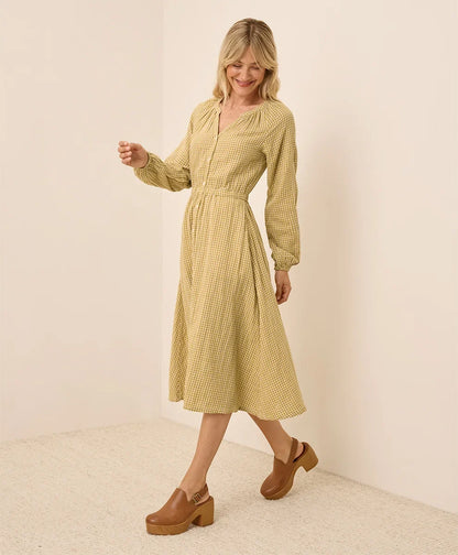 clearance coastal double gauze poet sleeve dress
