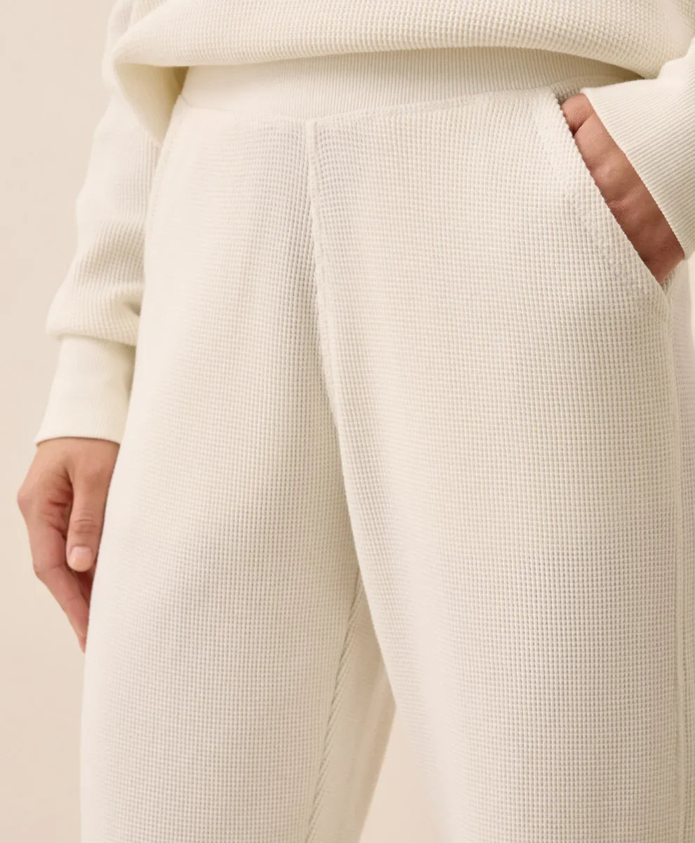 clearance thermal waffle wide leg pant