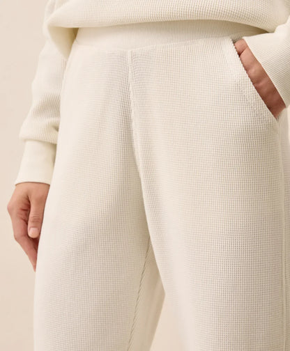 clearance thermal waffle wide leg pant