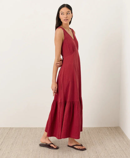 clearance coastal double gauze beach to brunch maxi dress