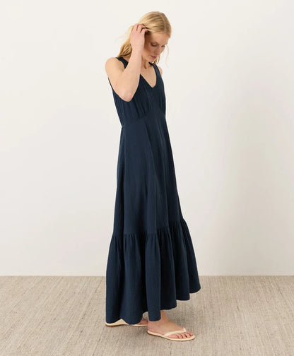 clearance coastal double gauze beach to brunch maxi dress