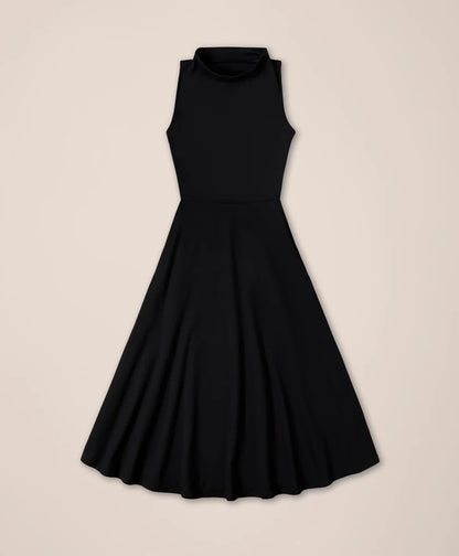 clearance fit & flare cowl neck dress