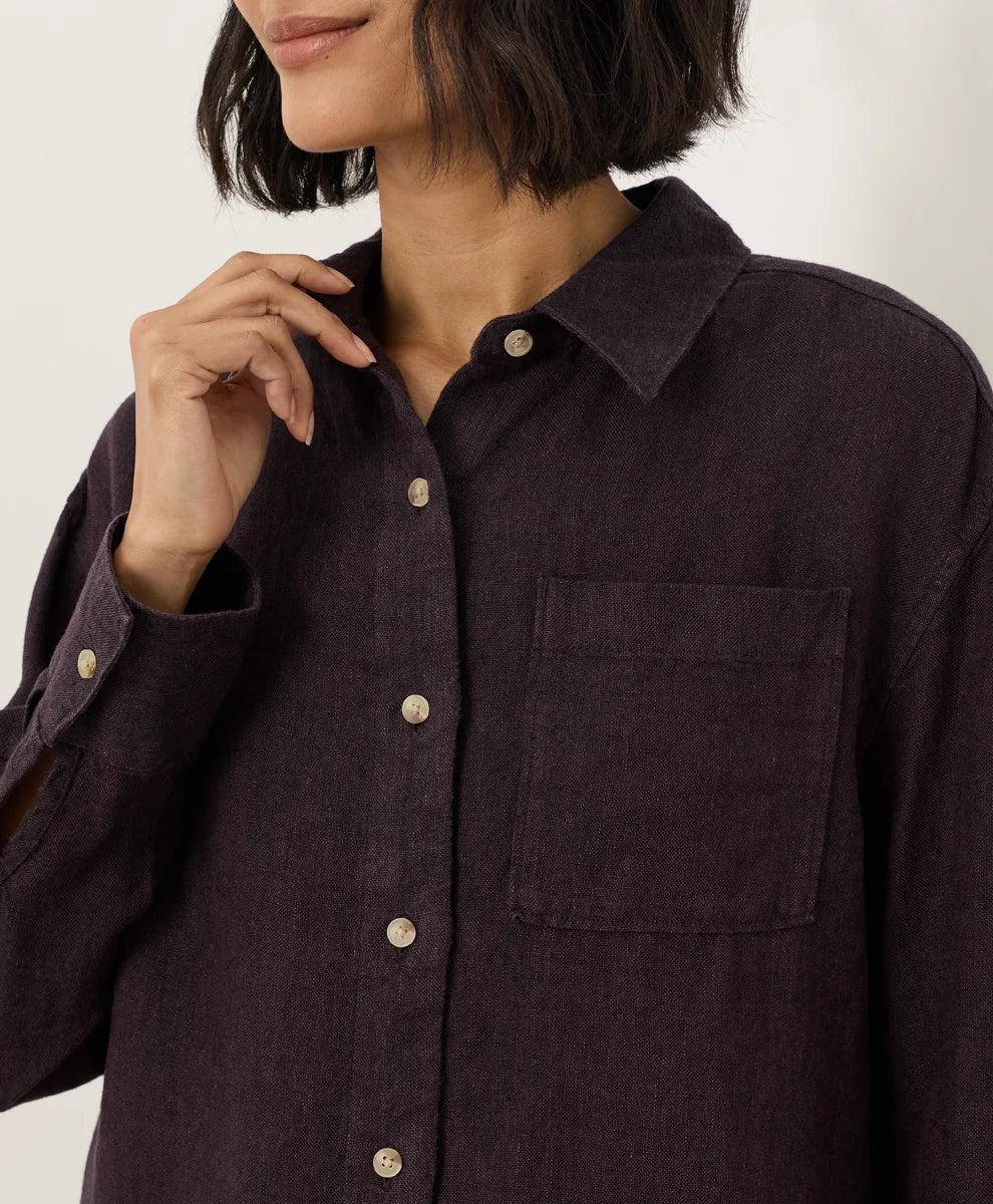 clearance linen relaxed shirt