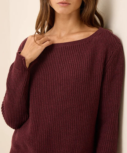 clearance luxe knit boatneck sweater