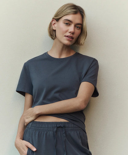 clearance luxe essential crewneck tee