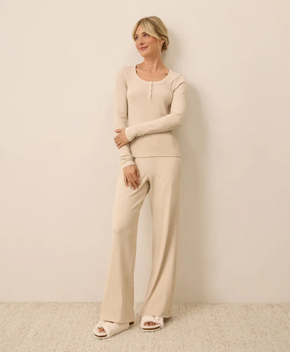 clearance easy rib wide leg lounge pant